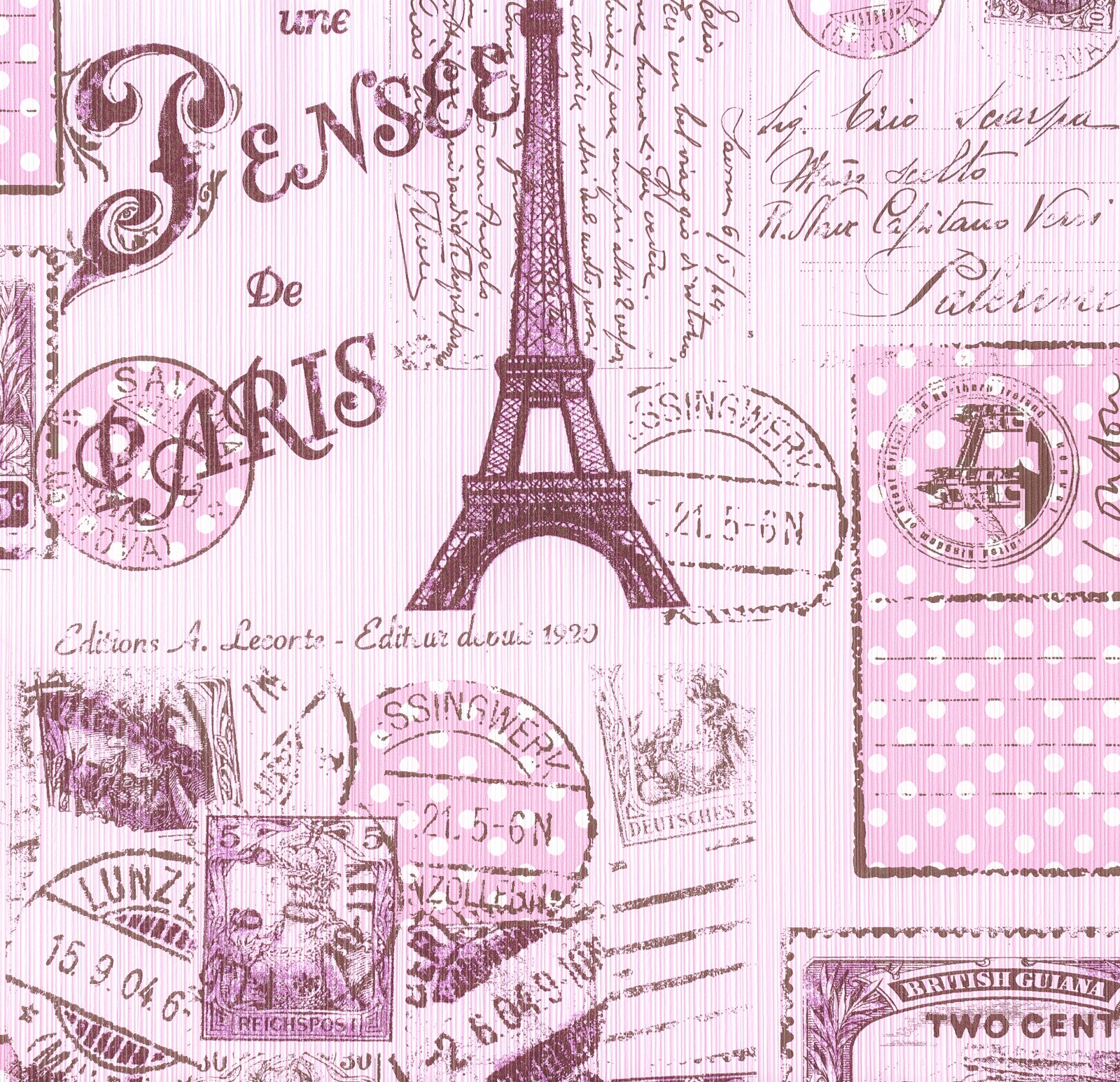 Kids wallpaper Paris Boys & Girls rose 93630-2