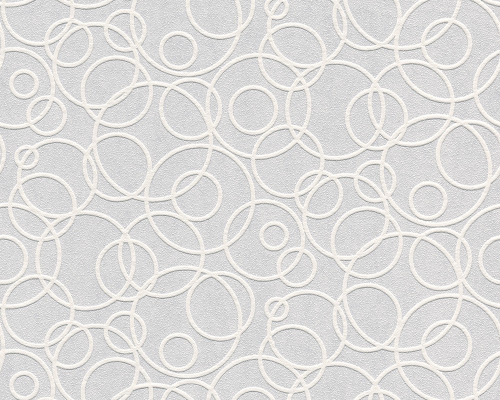 Wallpaper paintable circles modern white AS Meistervlies 