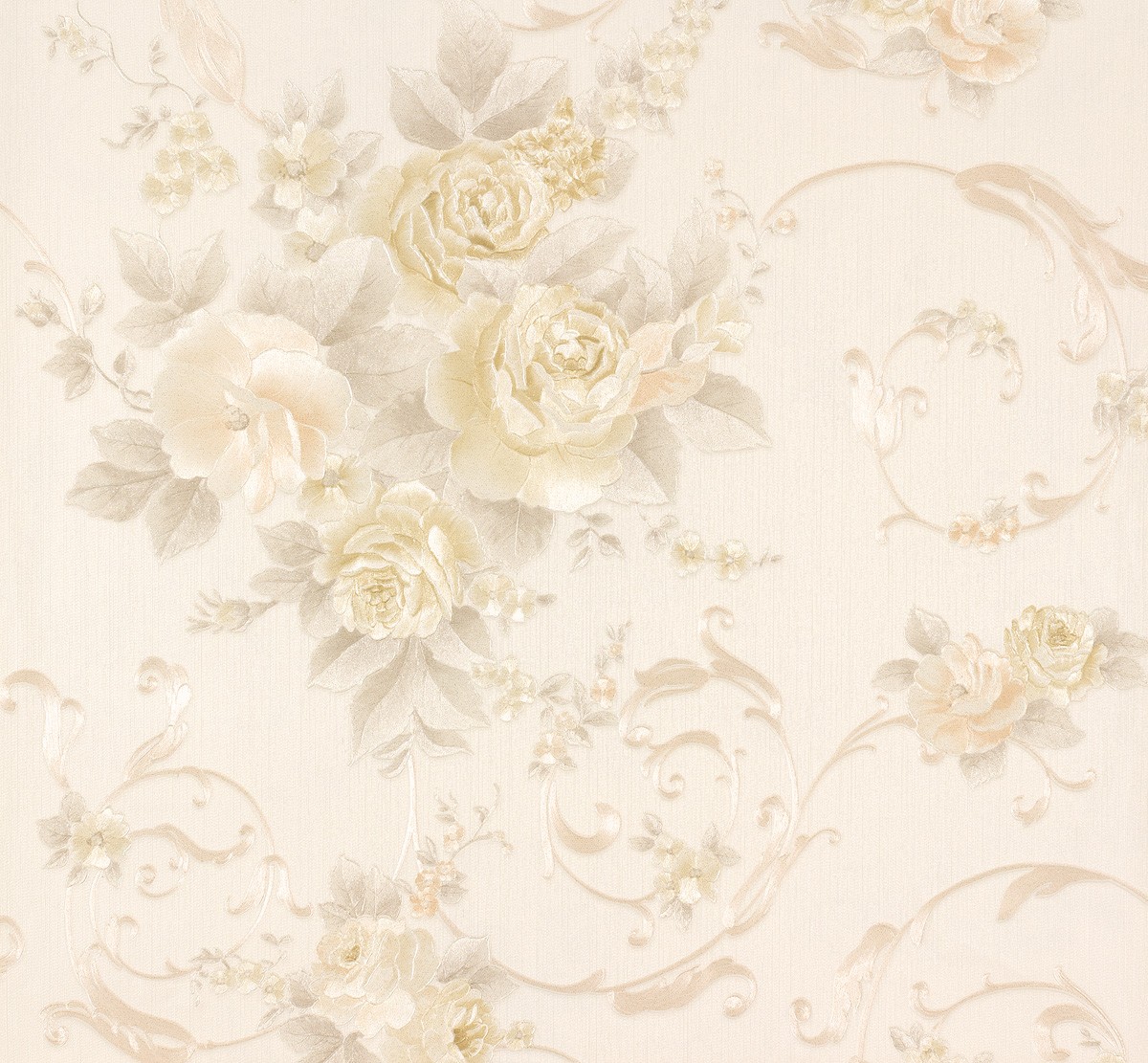 Wallpaper Romantica flower cream beige AS 30647-1 Wallpaper Romantica flower cream beige AS 30647-1