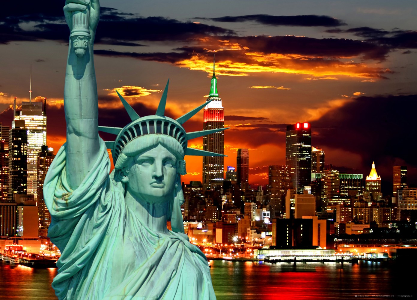 XXL poster wall mural wallpaper Statue of Liberty New York skyline ...
